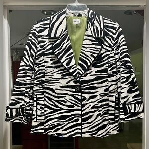 Chico's Zebra Print Cropped Jacket